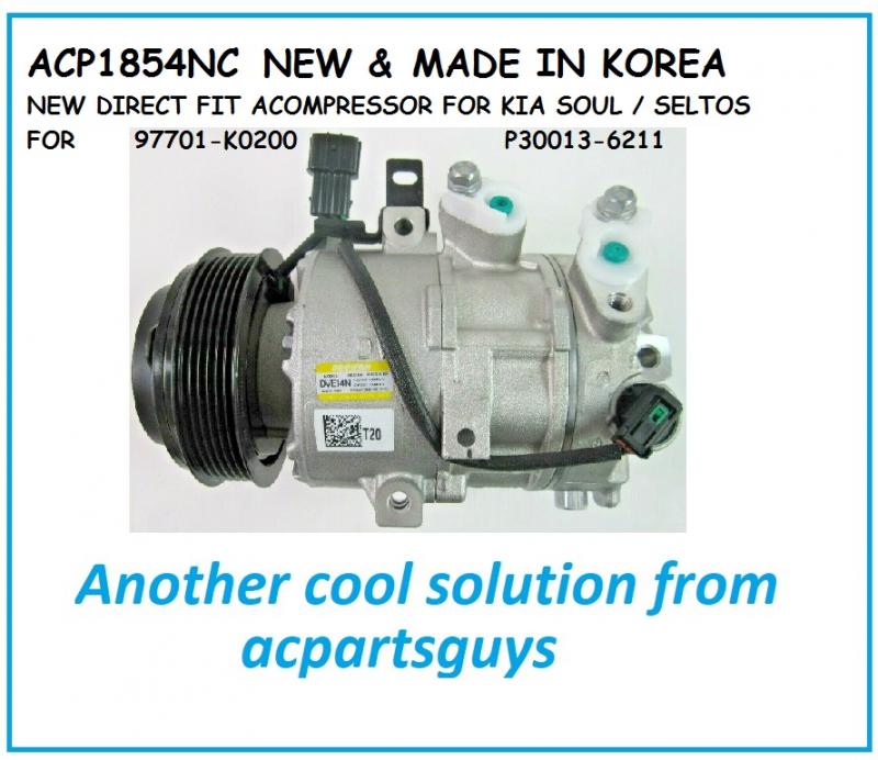 ACP1844NC GENUINE A/C COMPRESSOR for 2020 2021 KIA SOUL SELTOS 2.0L 97701-K0200 
